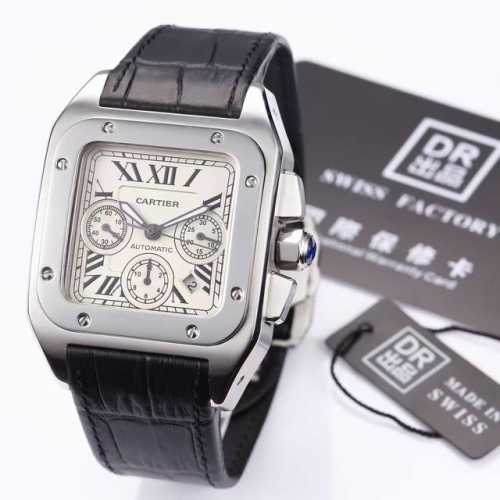 Cartier Santos 7750 Leather Strap With Steel Bracelet, Three-In-One Configuratio
