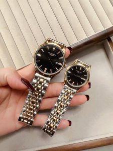 Platinum Longines couple's watch, imported quartz movement, mineral glass mirro Platinum Longines couple's watch, imported quartz movement, mineral glass mirro