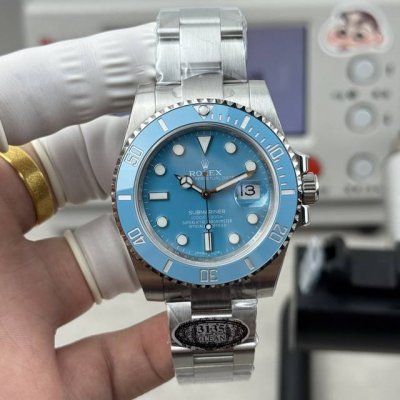 N+ New "Tiffany Blue" Blue Ring, Submariner 40M with Ddd