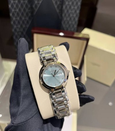 Longines Heart Moon Ice Blue with yellow and black leather is easy to control~ S