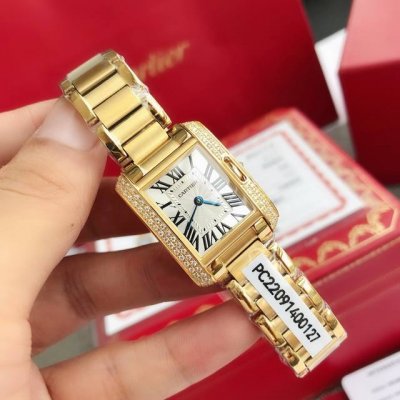 Cartier Tank Anglaise Series Classic Masterpiece 18K Thick Gold Package Warranty
