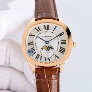 Cartier Drive De Cartier watch. Its elegant and solemn cushion-shaped design, co
