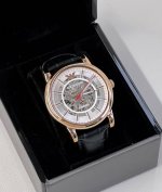 Armani Ar60009 Gold Hollow Transparent Leather Automatic Mechanical Watch! Hollo