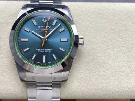 C+ Rolex Milgauss series with green crystal lightning bolt, three codes matching - Click Image to Close