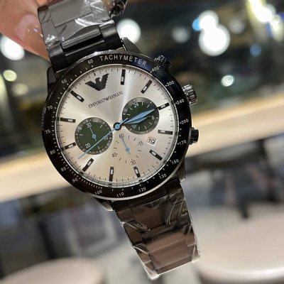 New Armani Armani Ar1 11362 Multifunctional Three-Eye Chronograph Men's Watch Eq
