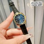 Rose gold diamond face Roman face Cartier-Cartier women's watch is young and go