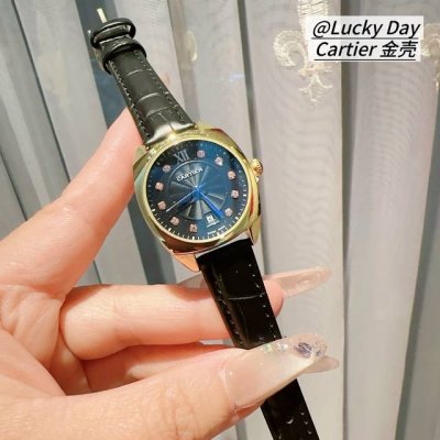 Rose gold diamond face Roman face Cartier-Cartier women's watch is young and go