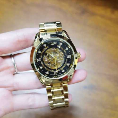 Steel: , Leather: , Longines-Longines elegant men's watch fully automatic mechan
