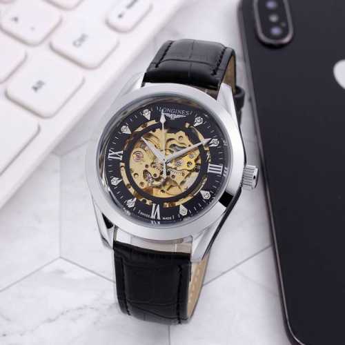 White: , Gold: , All Black: , Longines-Longines elegant men's watch fully autom