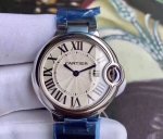 Cartier Ballon Bleu 33mm Fisheye Bubble Sapphire Crystal, Swiss Engraved Logo Qu