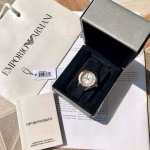 New arrival! Original Armani quartz women's watch, Ar11631, with a layered pav