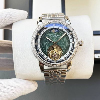 Leather And Steel Patek Philippe - Patek Philippe Premium Men's Watch Elegant An