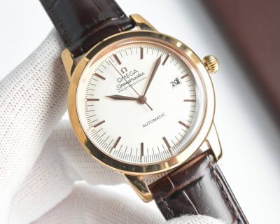 White-Gold Omega! A hot new style, featuring Omega's new 3D pot cover, crafted