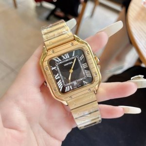 Cartier Santos Quartz Series Men's Anniversary Edition is launched. Size 51X41.3