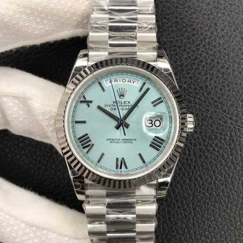 Rolex Day-Date, Ice Blue Roman Scale, 41mm, 2836 Movement, 316 Stainless Steel