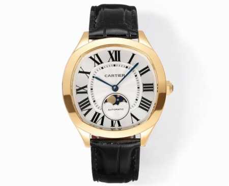 Cartier Drive De Cartier Af9 watch with a white and gold case. Its elegant, cus - Click Image to Close