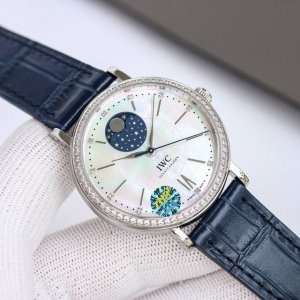 White case, gold case, diamond 50 H8 IWC Women's IWC Portofino Moon Phase Automa