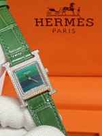 Heure H Watch New Large Diamond Inlaid 26X26Mm White Natural Mother-Of-Pearl Dia
