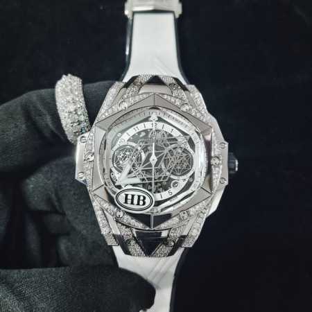 Hb Hublot Hublot Sang Bleu Ii V3 Chronograph Mechanical Model The New Big Bang S - Click Image to Close