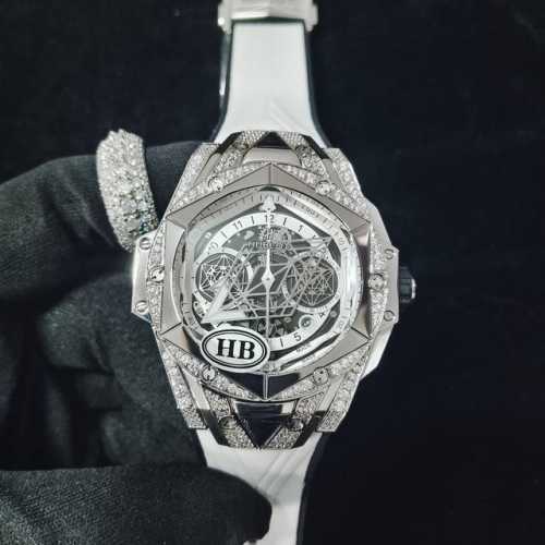 Hb Hublot Hublot Sang Bleu Ii V3 Chronograph Mechanical Model The New Big Bang S