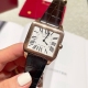 Cartier Santos Dumont - Classic Leather Strap Square Rose Gold (Same price for
