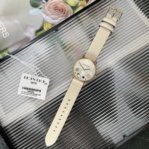 Coach Elliot series heart camellia quartz ladies watch, sunburst pattern dial, m