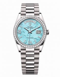 Rolex Turquoise Limited Edition Day-Date Oyster Perpetual 40mm Mechanical Watch.