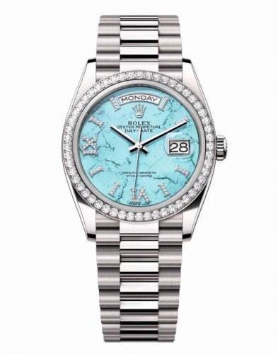 Rolex Turquoise Limited Edition Day-Date Oyster Perpetual 40mm Mechanical Watch.