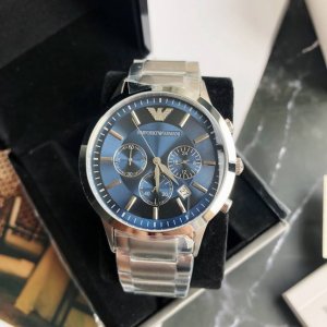 Armani Classic Casual Business Style 316 Steel Strap Model Ar2448 Blue Dial Thre