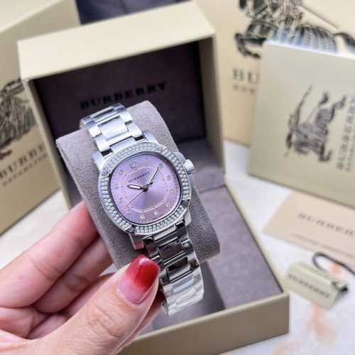 Burberry's new The Britain women's watch collection features a unique rounded oc