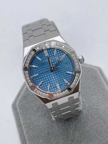 Latest Ice Blue 34Mm Steel King Women's Genuine Diamond Audemars Piguet Royal Oa