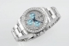 ppm, a modified, hidden series new Rolex Daytona with ice blue full diamonds and