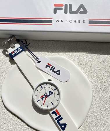 Fila Genuine Watch, Quartz Movement, Silicone Strap, White Dial, Unisex, Stylis - Click Image to Close