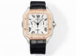 Cartier Santos Chronograph Diamond Custom Edition Sparkling Arrives