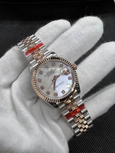 Rolex Women's Datejust 31mm Rose Gold Mother-of-Pearl Face, Equipped with Fully