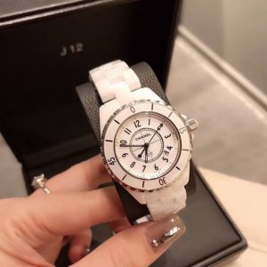 Chanel's classic J12 series all-ceramic ladies' watch, completely outshining any