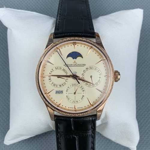 V9 Jaeger-LeCoultre Master Perpetual Calendar Rose Gold Diamond Leather Classic