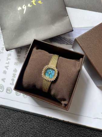 Agete Sunflower Square Dial Wheat Ear Gold Dial The wheat ear vintage watch that - Click Image to Close