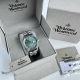 viviennewestwood Watch With Green Embossed Dial, Quartz Movement, Stainless S