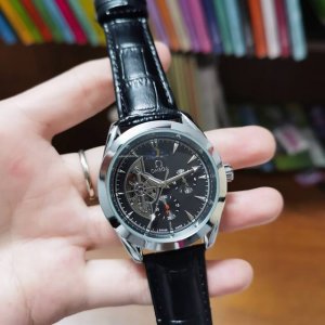 Genuine leather strap + double-press butterfly clasp, white: , two-tone, all bl