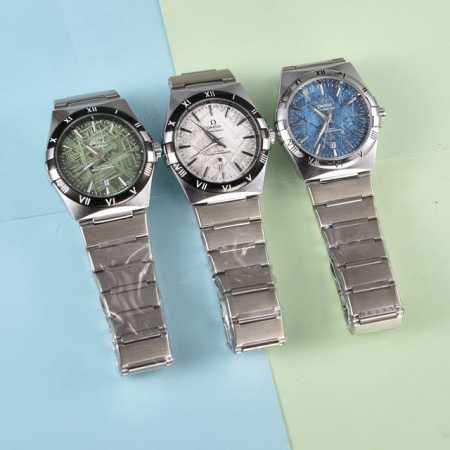 Omega Constellation Series! Quartz skeleton caseback! A favorite watch for men, - Click Image to Close