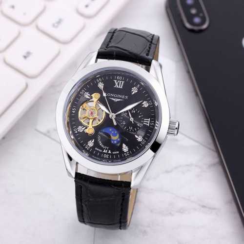 White: , Gold: , All Black: , Brand: Longines, 24-hour window display, simple m