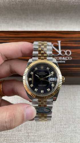 C-Factory! Rolex 41Mm Black Diamond Datejust With 3235 Movement!