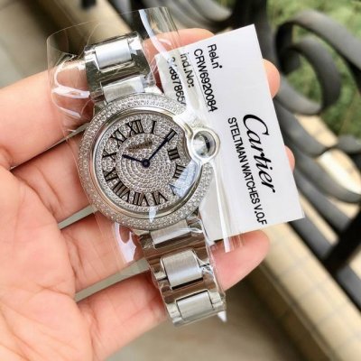 Real shot of Cartier Ballon Bleu 33mm with full diamond pattern, same as the bou