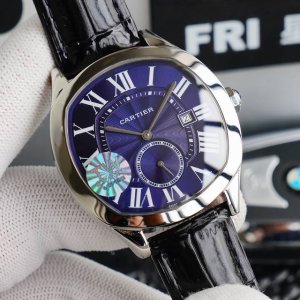 Tw Cartier Drive De Cartier series watch. With elegant and solemn pillow-shaped
