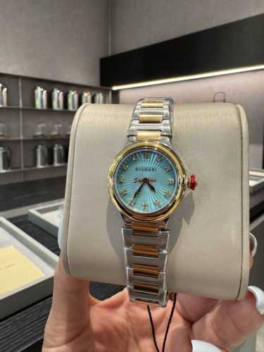 white gold 440 diamonds 20 size 28mm Swiss 762 movement Bulgari Lvcea light pow