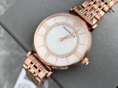 Armani Diamond-Studded Steel Strap Ladies Watch, Channel Goods, Not Market Goods