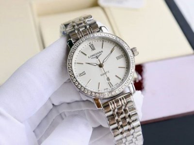 Gold+20 Steel+20 Ceramic40 Latest Longines Women's Watch Original Imported Quart
