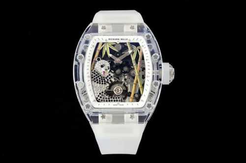 Richard Mille Panda Eating Golden Bamboo Crystal Rm26-01 Tourbillon Watch. The L