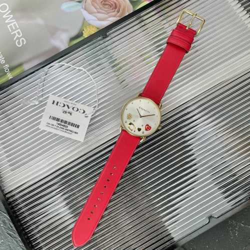Coach Elliot series heart camellia quartz ladies watch, sunburst pattern dial, m